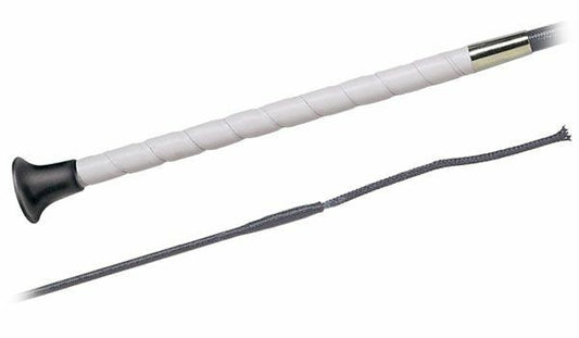 Fleck "S" Dressage whip - Black/White - 48"/120cm - CLEARANCE - Reg $120