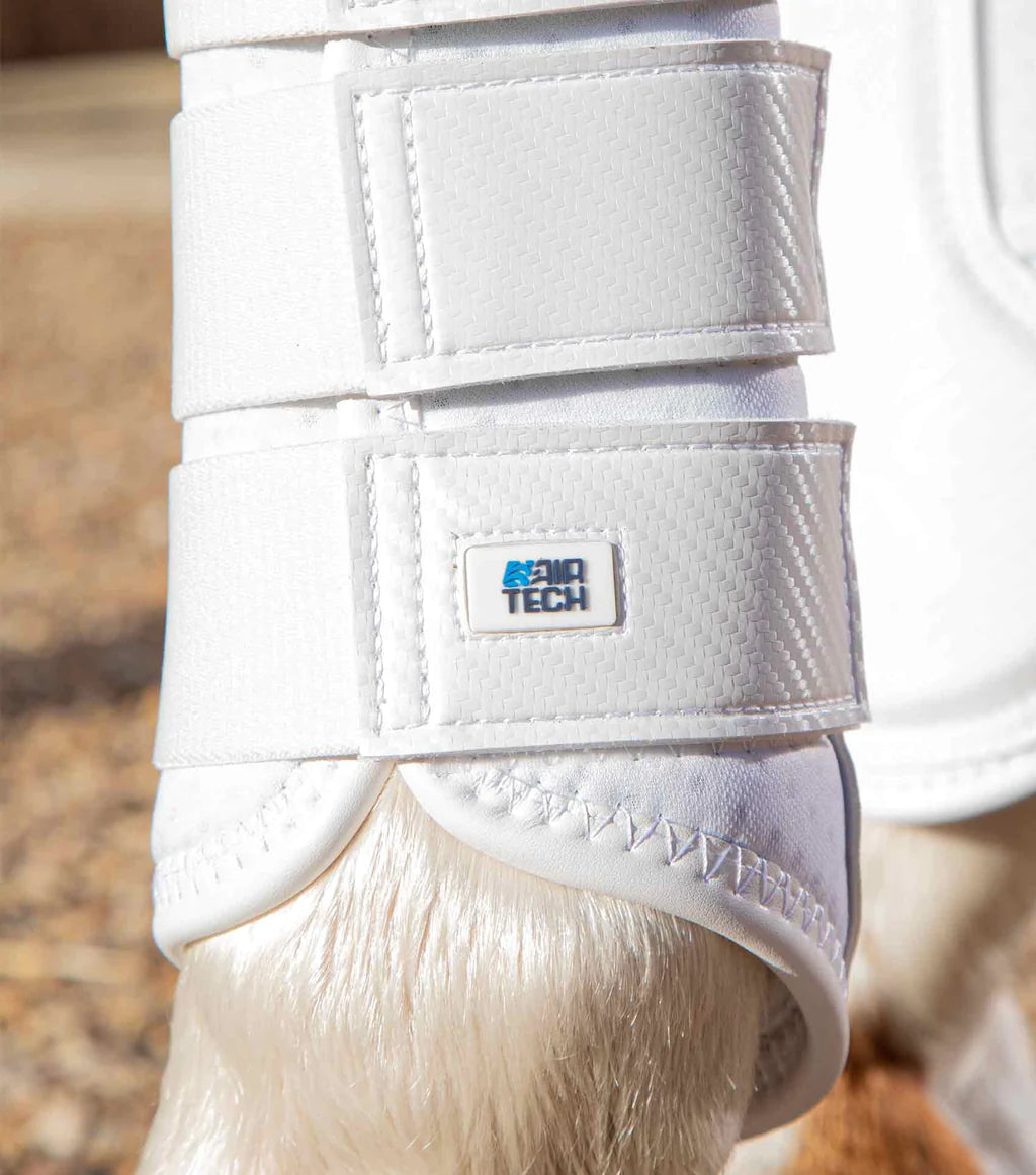 Premier Equine UK Carbon Air-Tech Single Lock Brushing Boots White