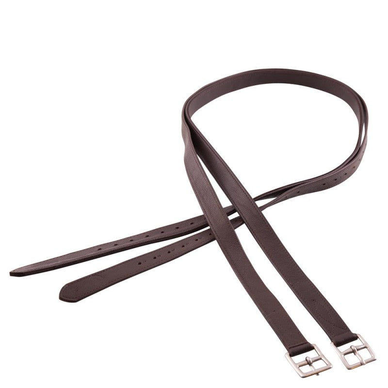 BR Stirrup Leathers Soft - Brown/Silver