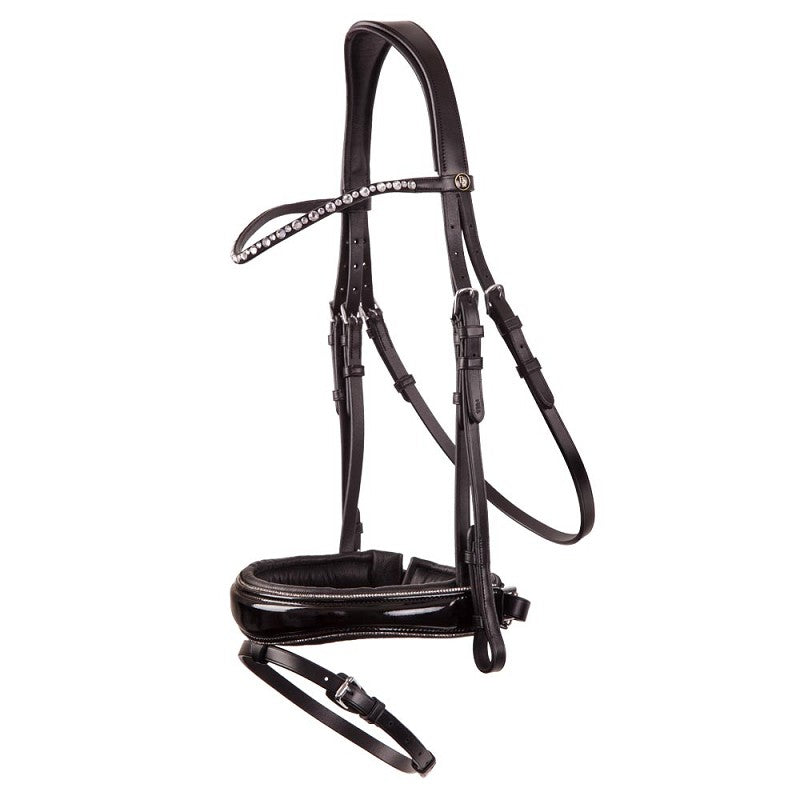 BR Bristol Anatomical Bridle - Black/Silver - Cob/Full