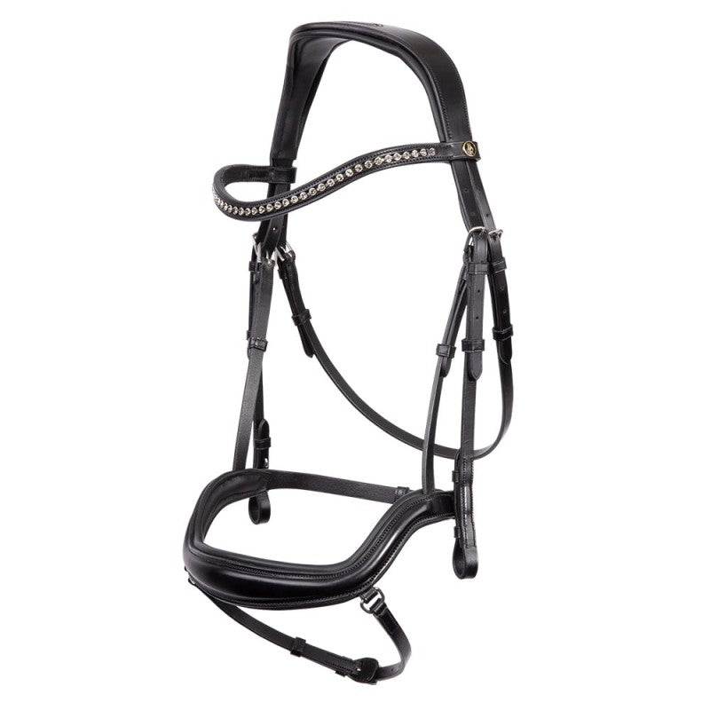 BR Anatomic Snaffle Bridle Stanley K Type - Black/Silver - Full