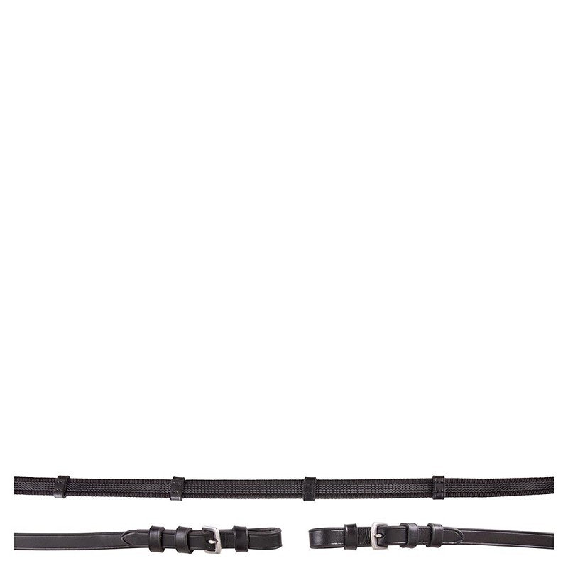 BR Premiere non-slip web reins - Black - Pony
