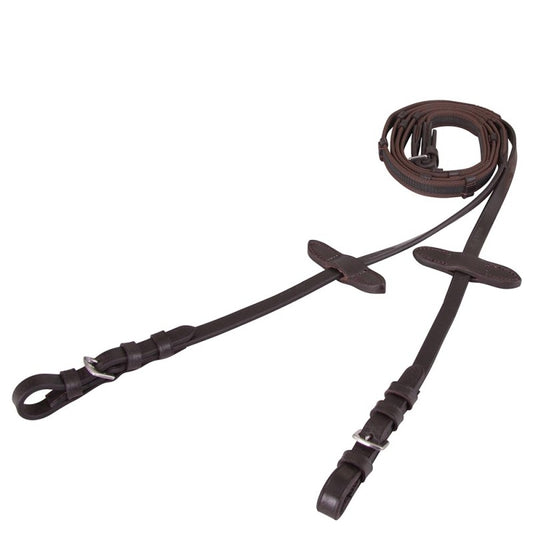 BR Premiere Web Grip Reins - Brown - Pony