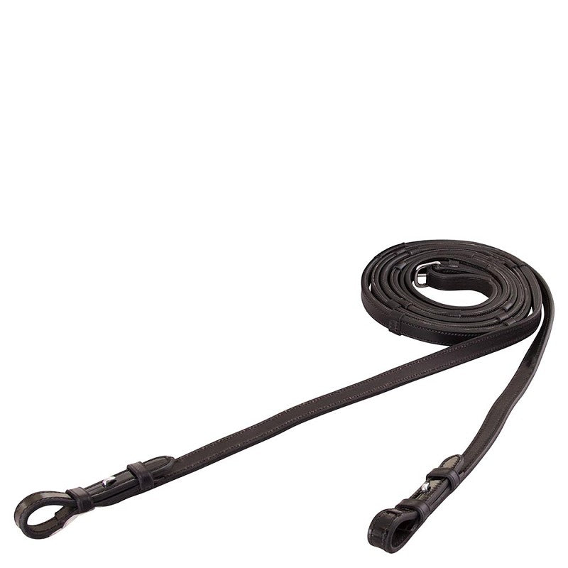 BR Leather Grip Reins - Black - Full