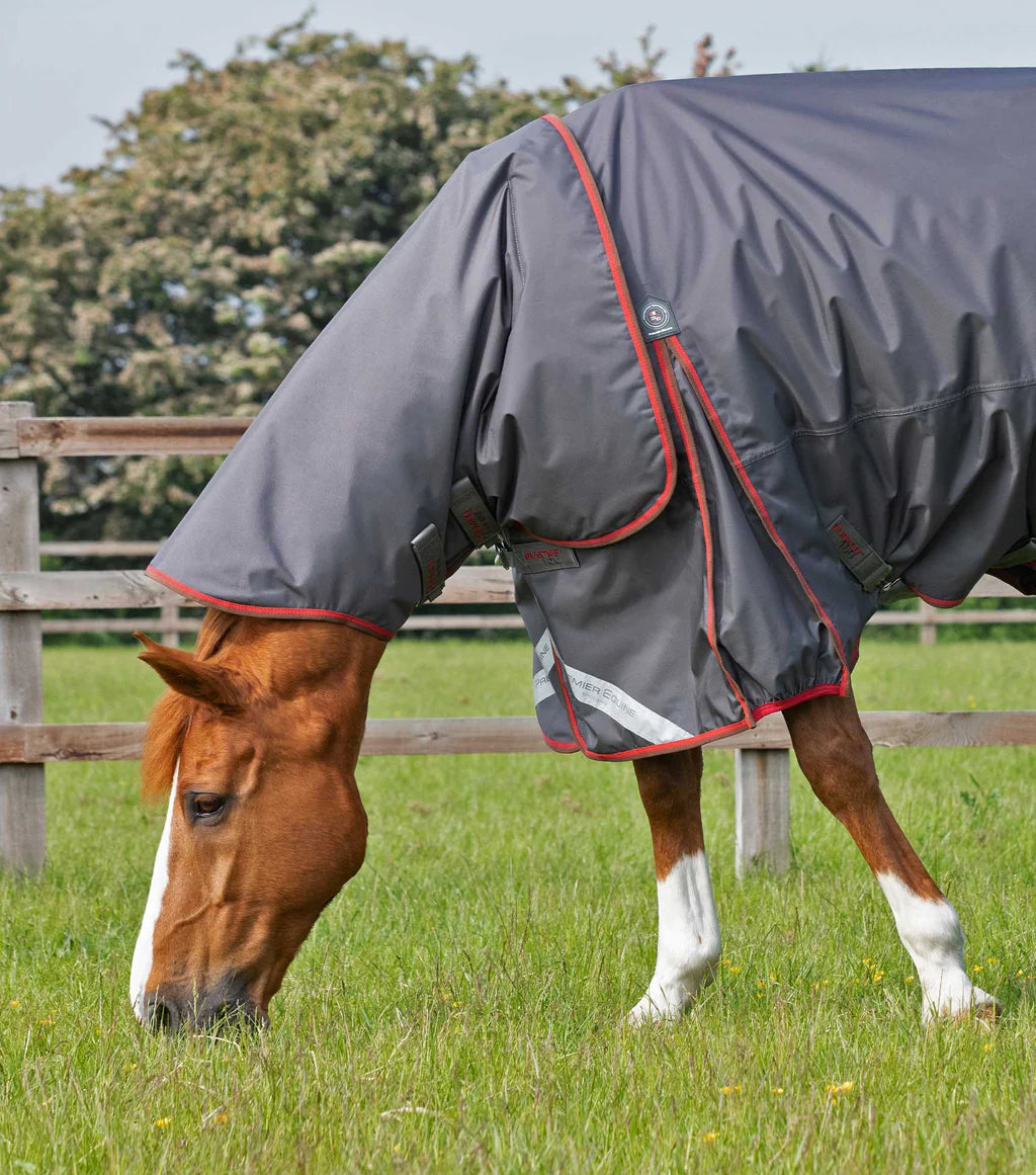 Premier Equine UK Buster 150g Turnout Rug with Classic Neck Cover - Grey