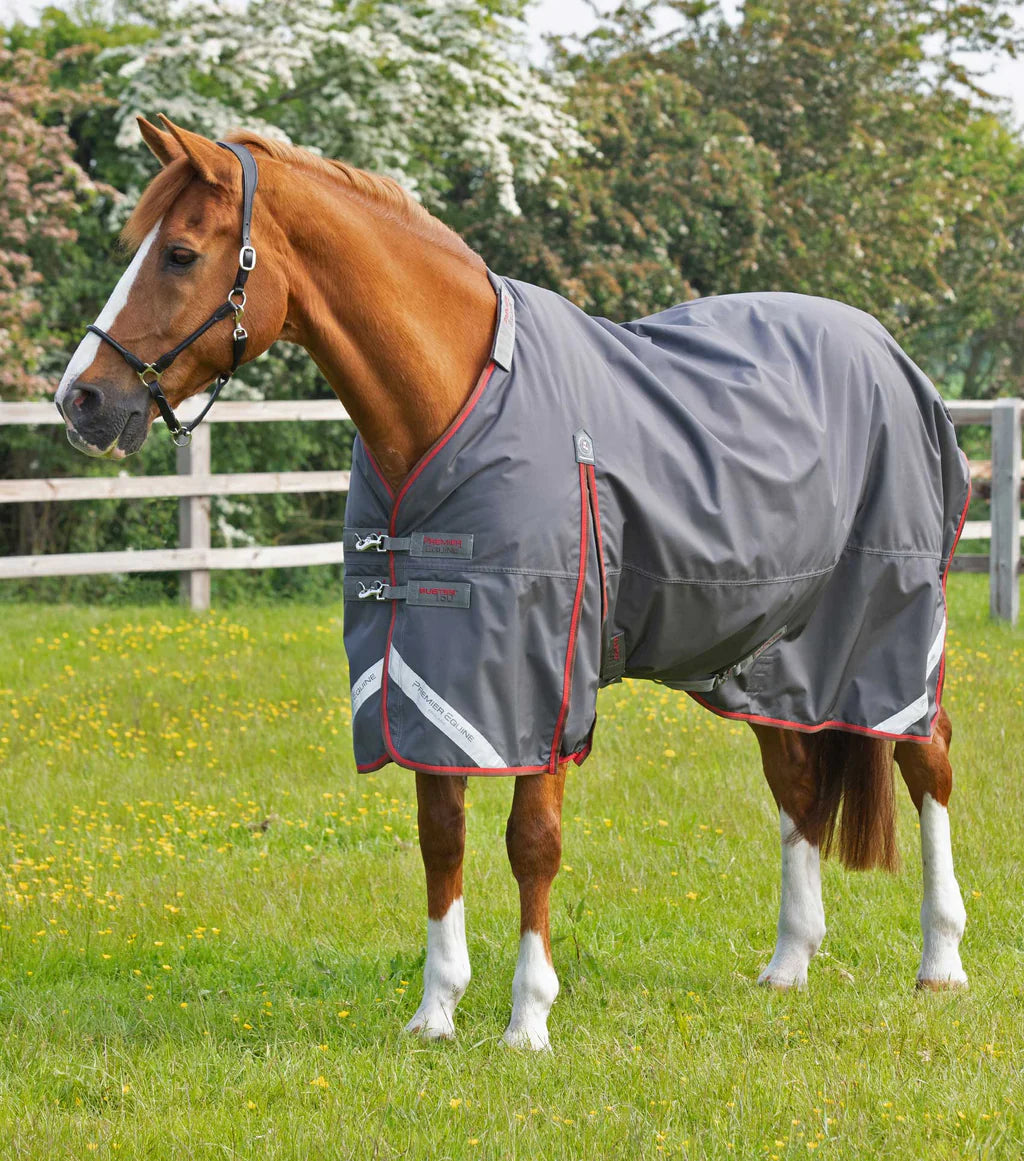 Premier Equine UK Buster 150g Turnout Rug with Classic Neck Cover - Grey