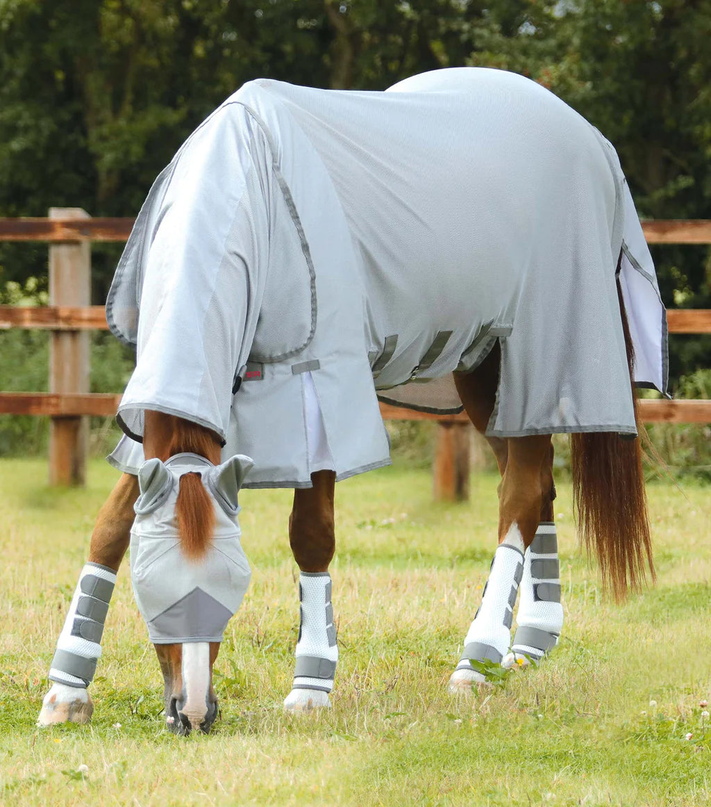 Premier Equine UK Bug Buster Fly Rug with Belly Flap - Silver