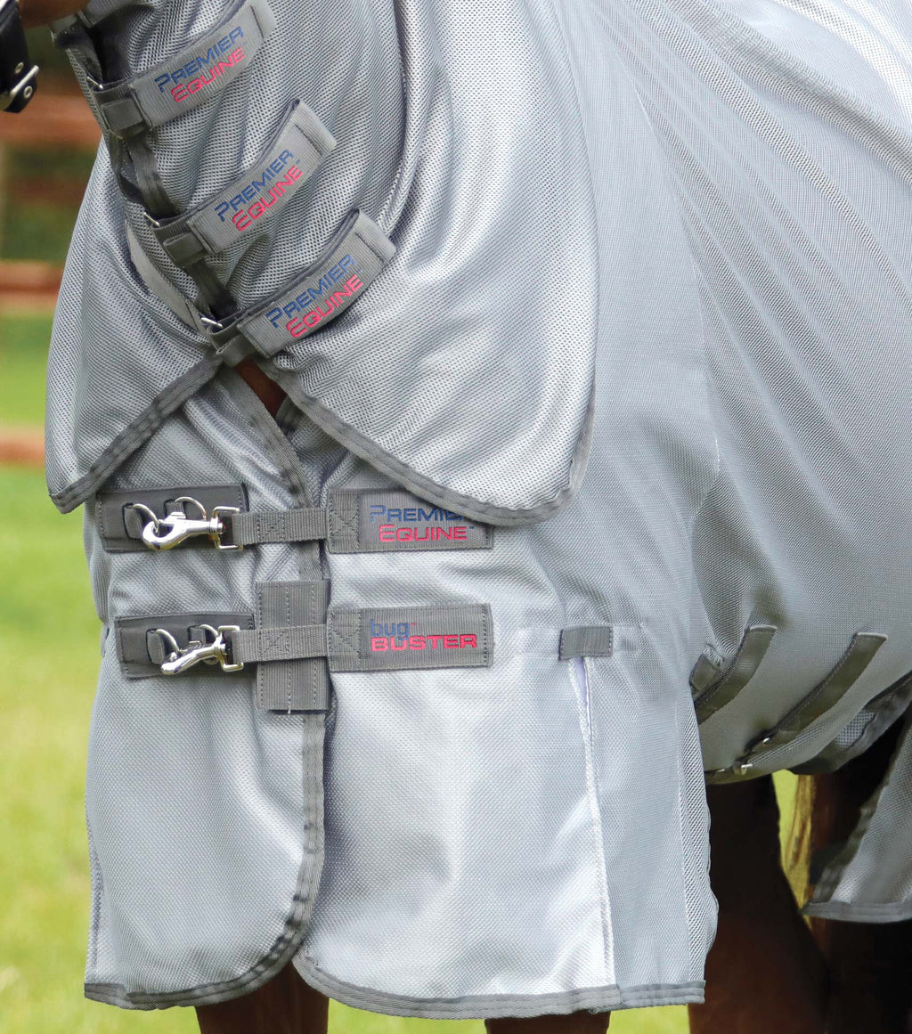 Premier Equine UK Bug Buster Fly Rug with Belly Flap - Silver