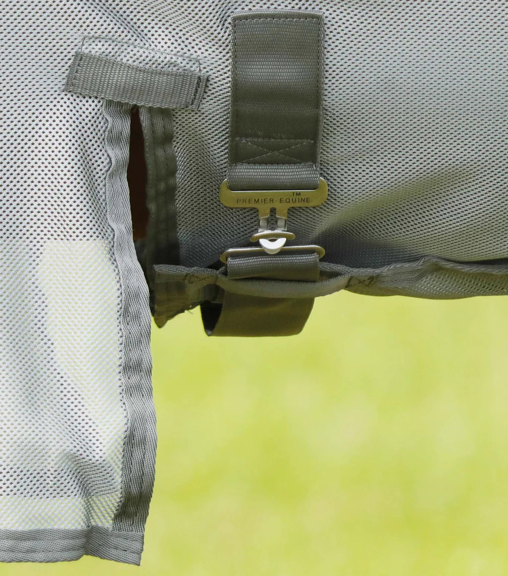 Premier Equine UK Bug Buster Fly Rug with Belly Flap - Silver