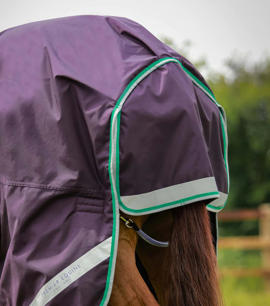 Premier Equine UK Buster 200g Turnout Rug with Snug-Fit Neck Cover - Purple