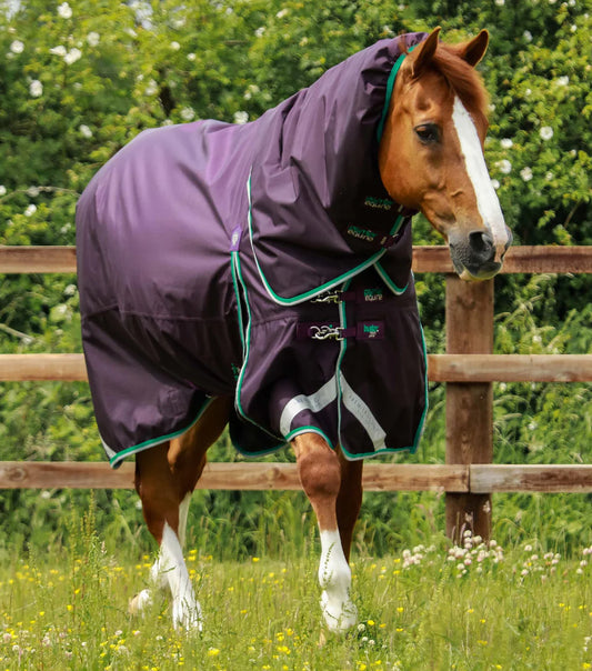 Premier Equine UK Buster 200g Turnout Rug with Snug-Fit Neck Cover - Purple