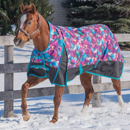 Canadian Horsewear Turquoise Dream Rainsheet - 50 gm - Size 78"