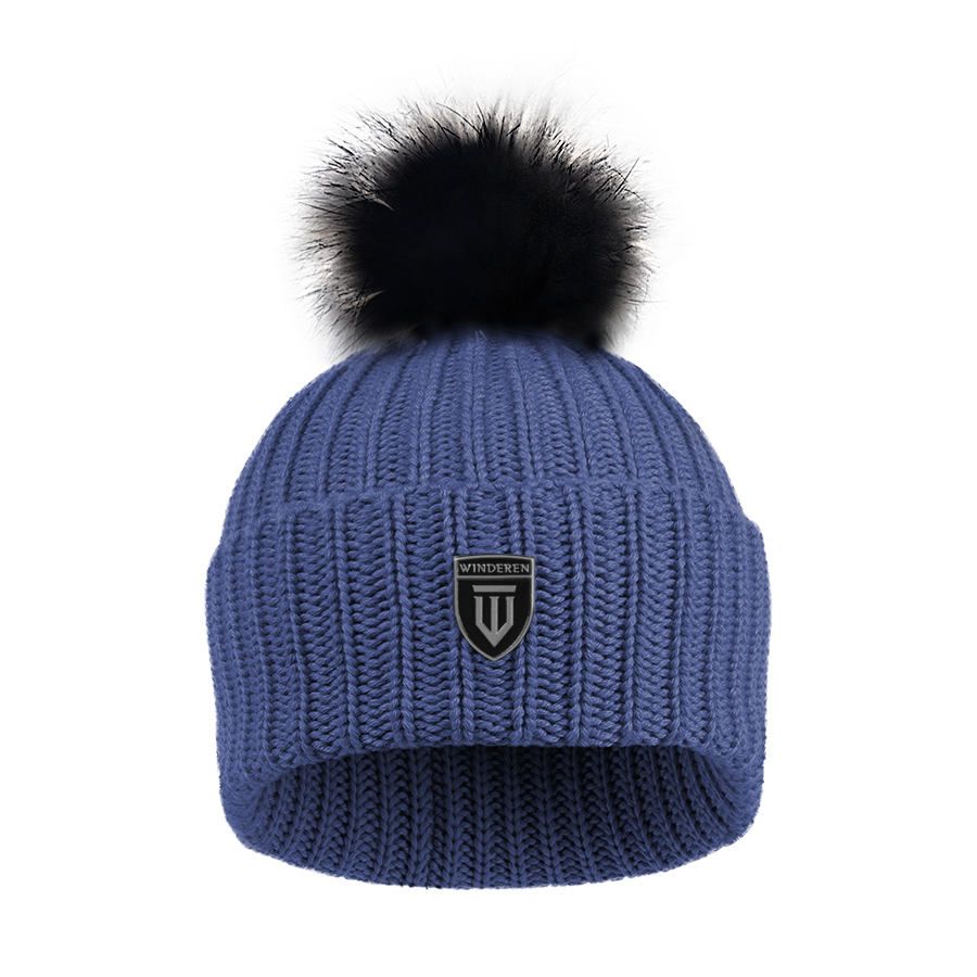 Winderen Winter Merino Hat - Azure Blue/Black
