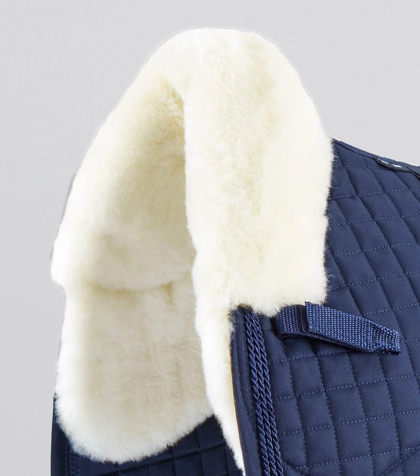 Premier Equine UK - Close Contact Merino Wool European Saddle Pad - Dressage Square - Navy/Natural Wool - Full (Copy)
