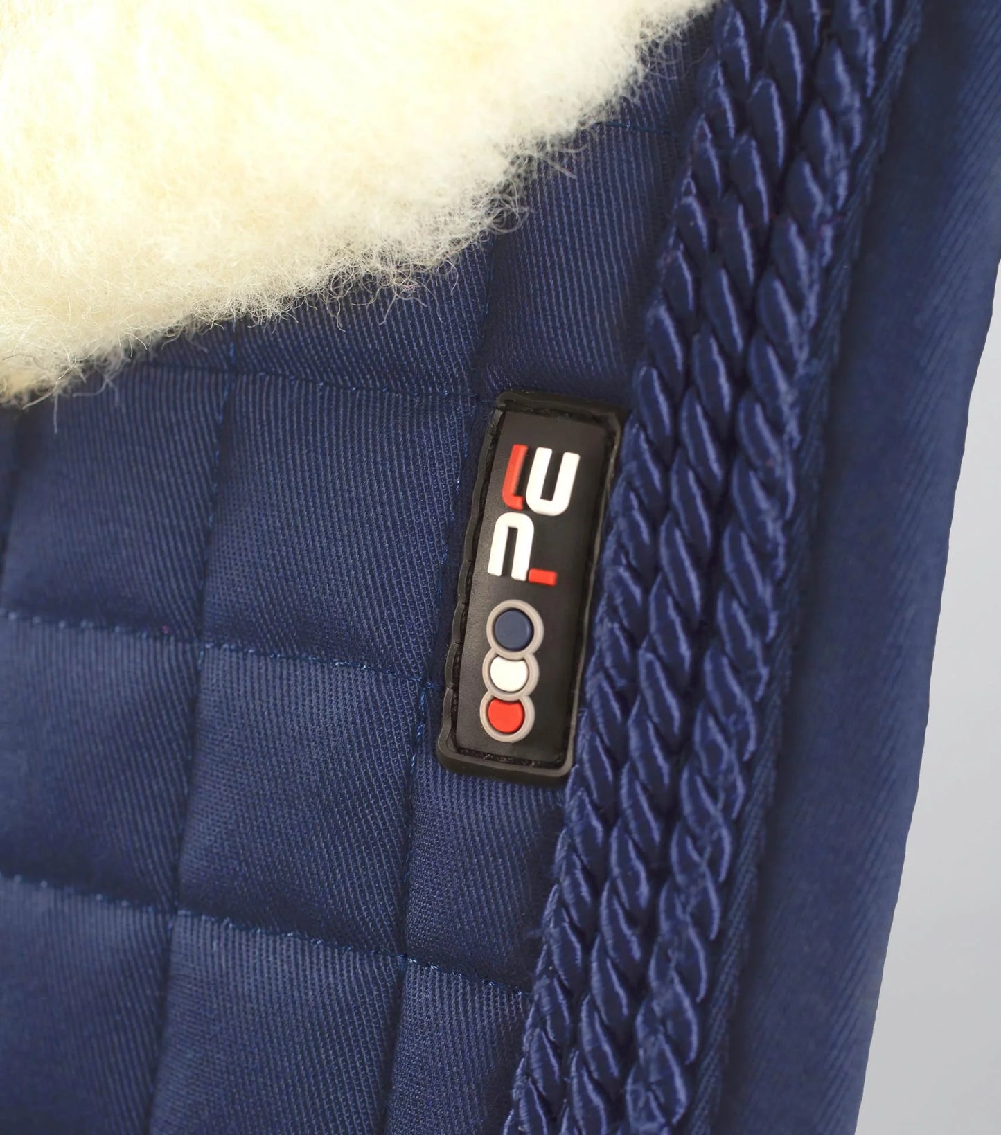 Premier Equine UK - Close Contact Merino Wool European Saddle Pad - Dressage Square - Navy/Natural Wool - Full (Copy)
