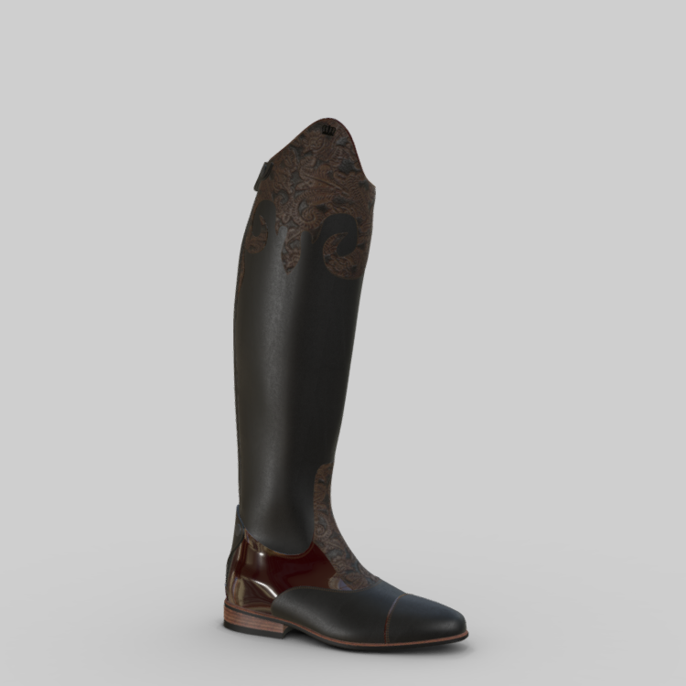 Kingsley Olbia 01 39 MA/M (47/35.8) Nature Black/Engraved Brown/Roma (patent) Castanho