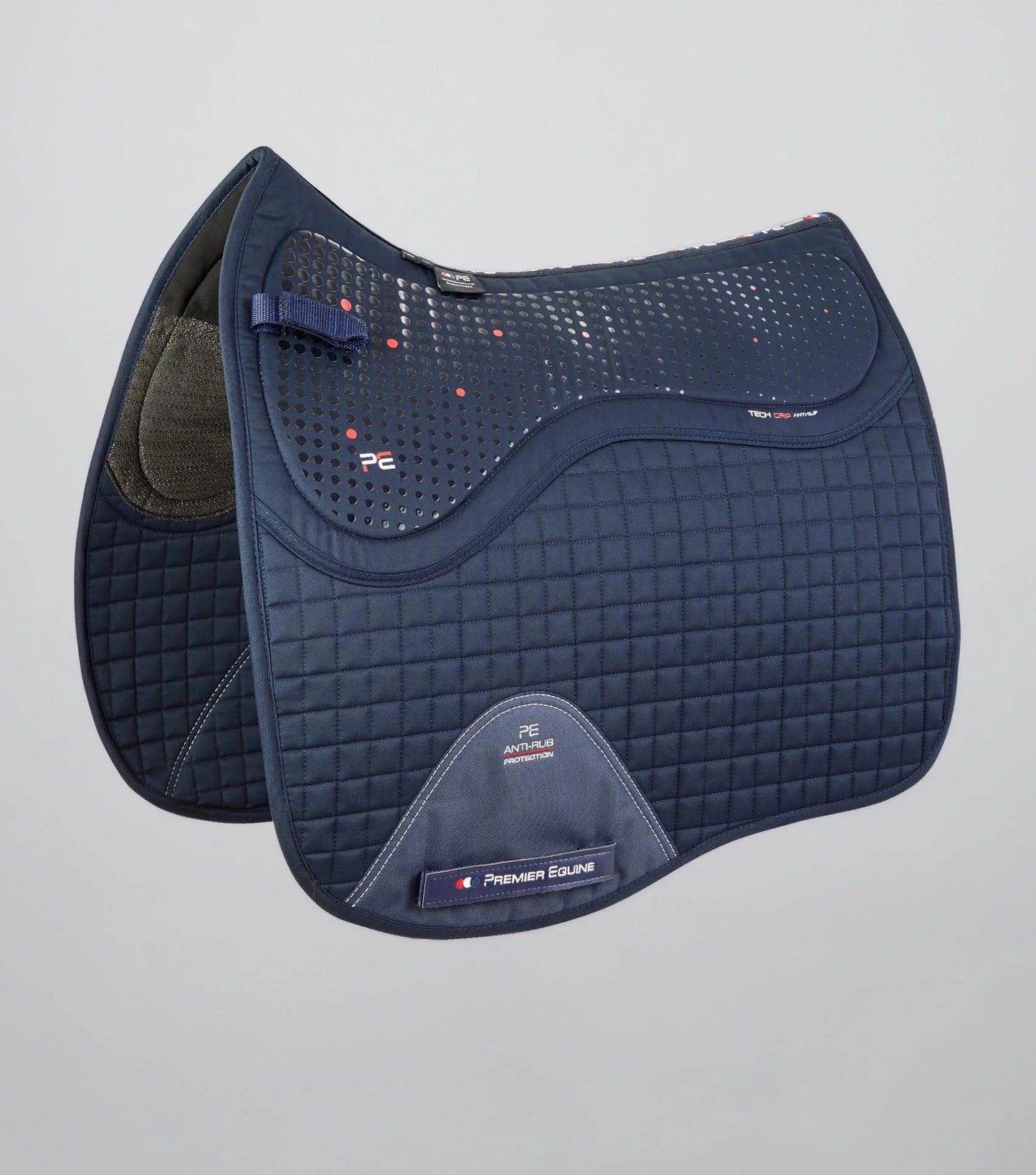 Premier Equine UK Close Contact Tech Grip Pro Anti-Slip Saddle Pad - Dressage Square Navy
