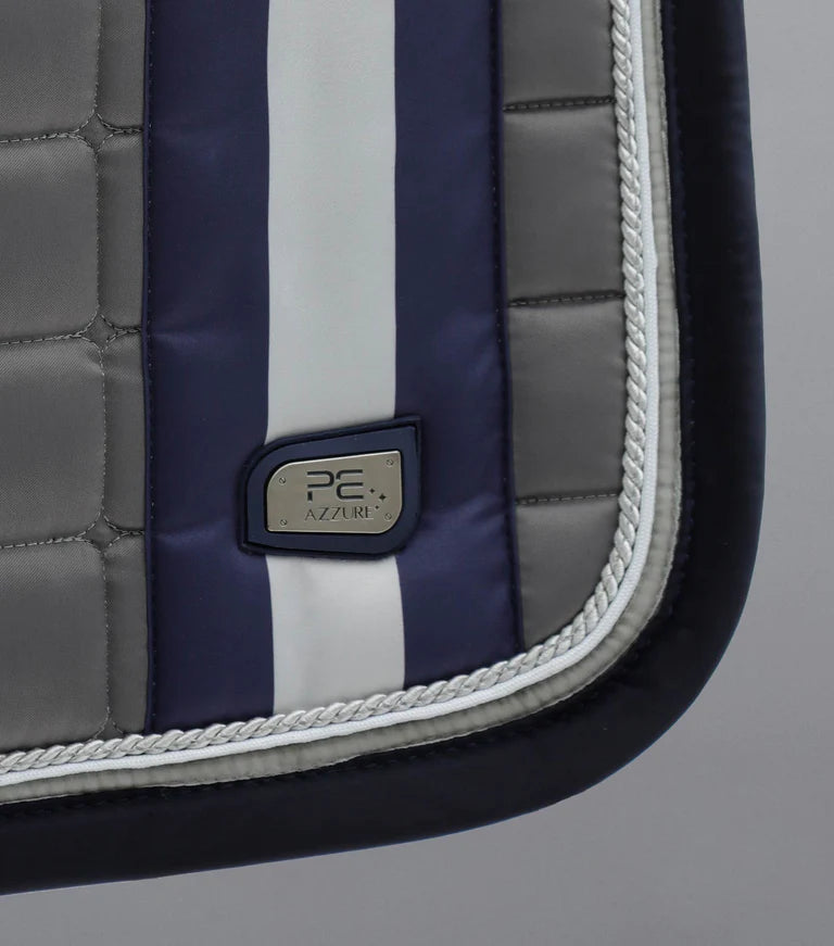 Premier Equine UK Saddle Pad Azzure Anti-Slip Satin Dressage Square Grey/Full