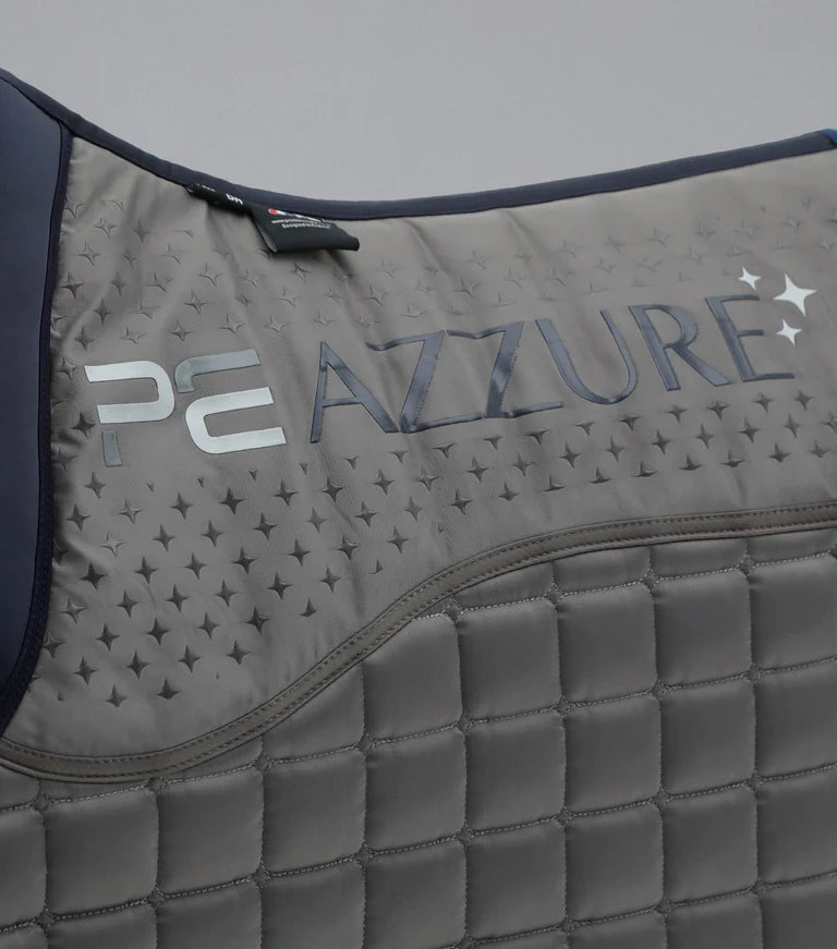 Premier Equine UK Saddle Pad Azzure Anti-Slip Satin Dressage Square Grey/Full