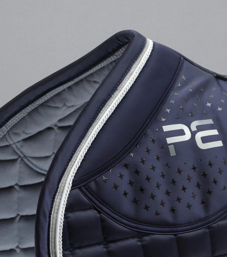 Premier Equine UK Azzure Anti-Slip Satin GP/ Jump Square - Navy - Full Size