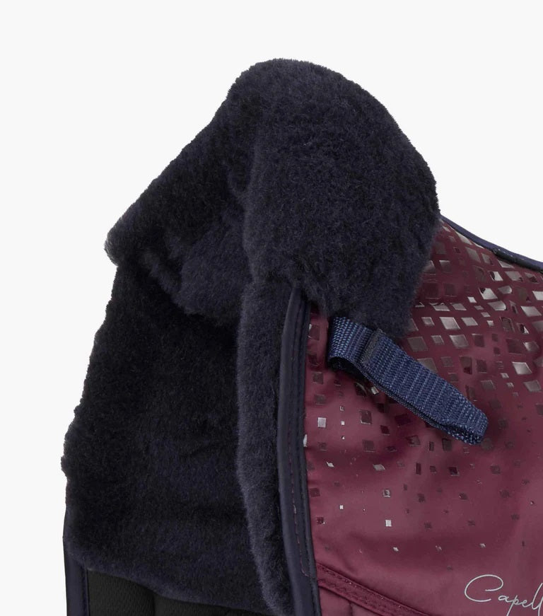 Premier Equine UK Capella Close Contact Merino Wool Dressage Square Wine/Navy Wool - Full