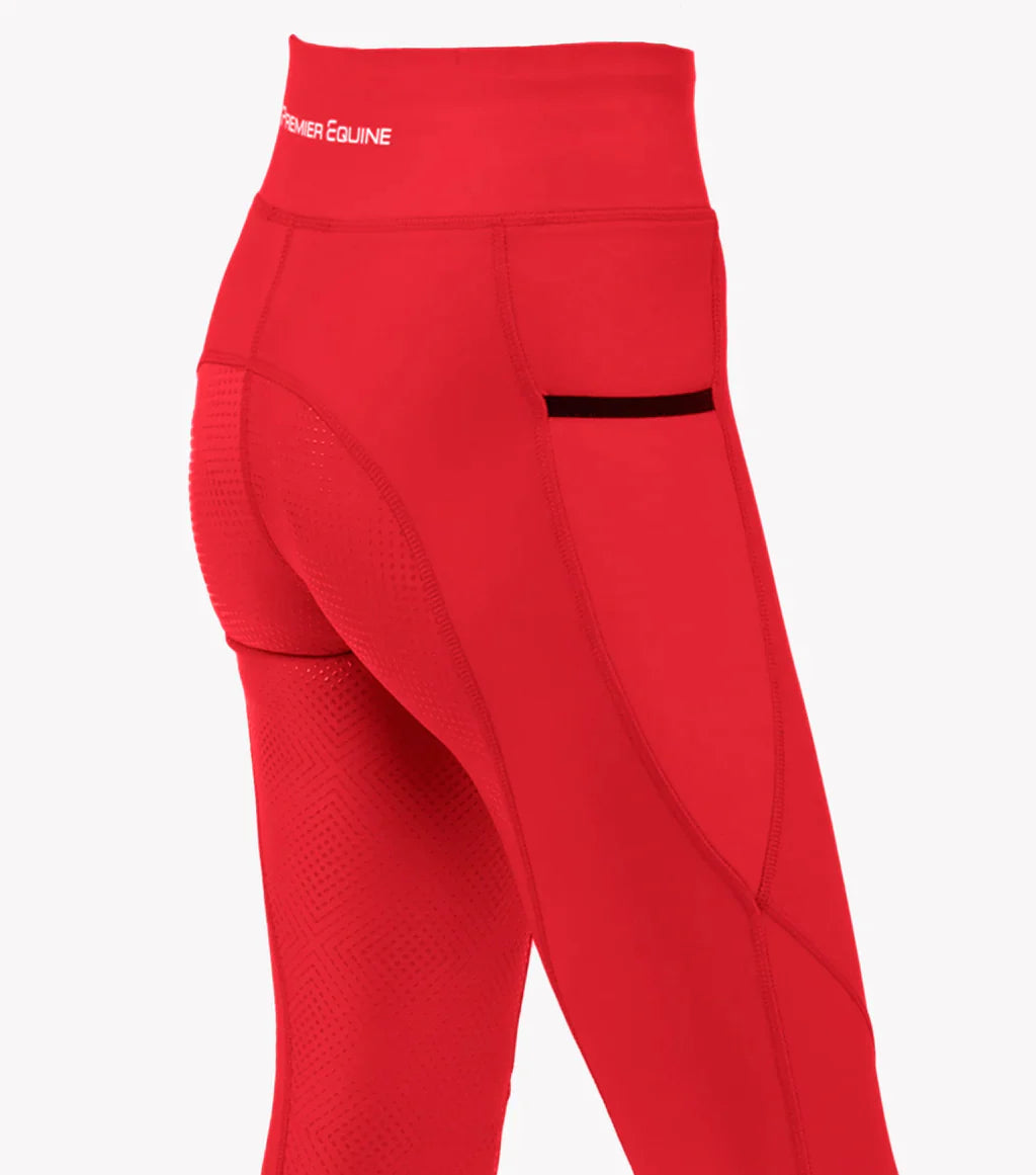 Premier Equine UK Alexa Ladies Riding Tights -Red - PE's top selling riding tight!!