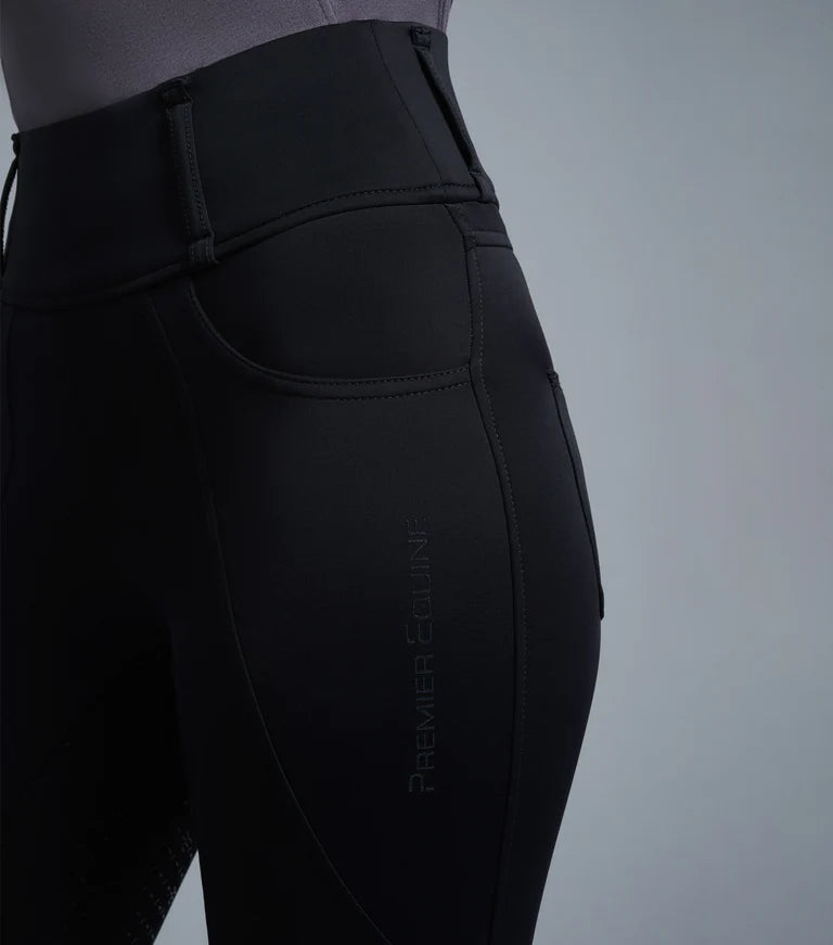 Premier Equine UK Ventus Ladies Full Seat Gel Riding Tights - Black