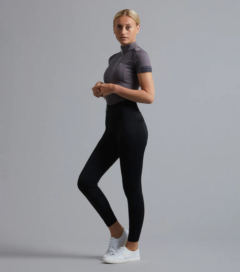 Premier Equine UK Ventus Ladies Full Seat Gel Riding Tights - Black