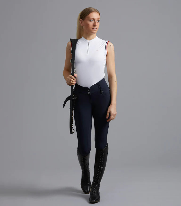 Premier Equine UK Sophia Ladies Full Seat High Waist Riding Breeches - Navy