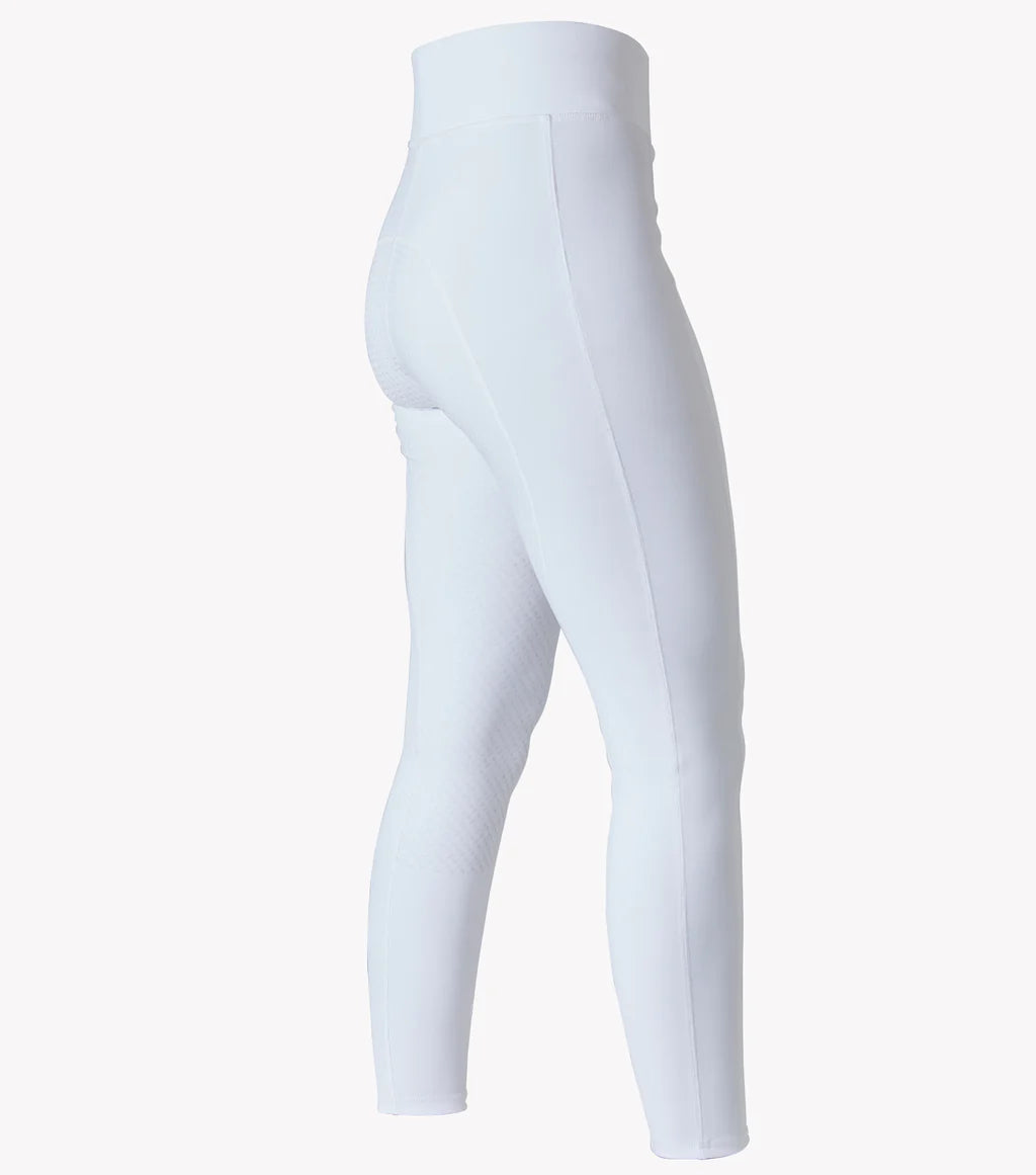 Premier Equine UK Ladies Aresso Riding Tights Full Seat Gel - White