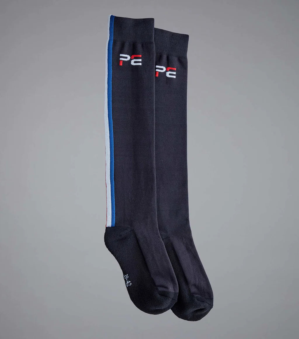 Premier Equine UK Sports Highlight Riding Socks (1 Pair) - Black