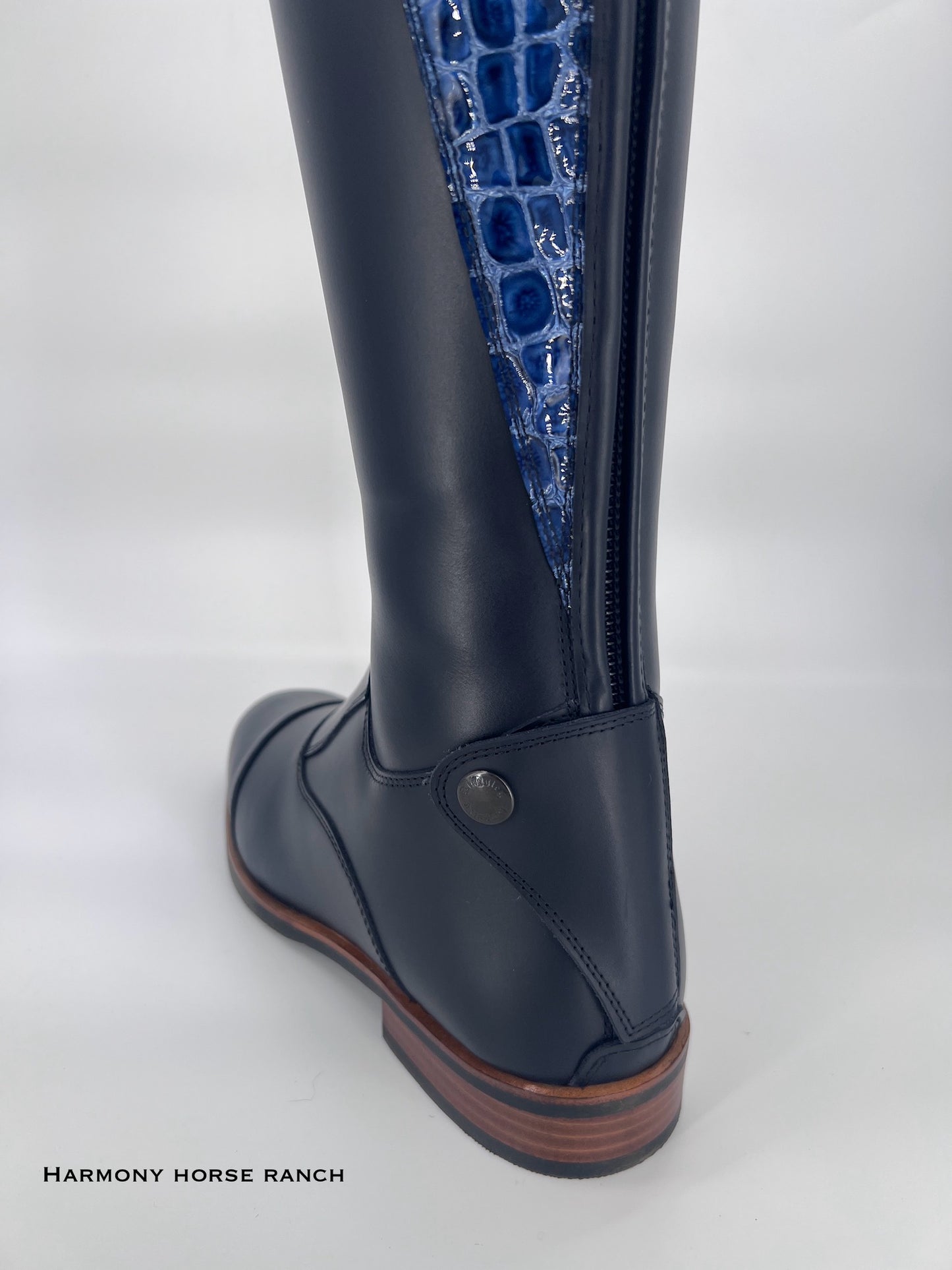 Kingsley Olbia 01 Riding Boots - Nature Blue / Brilliant Crocodile Blue - Fully Sheepskin Lined! - Size 40 MA XS
