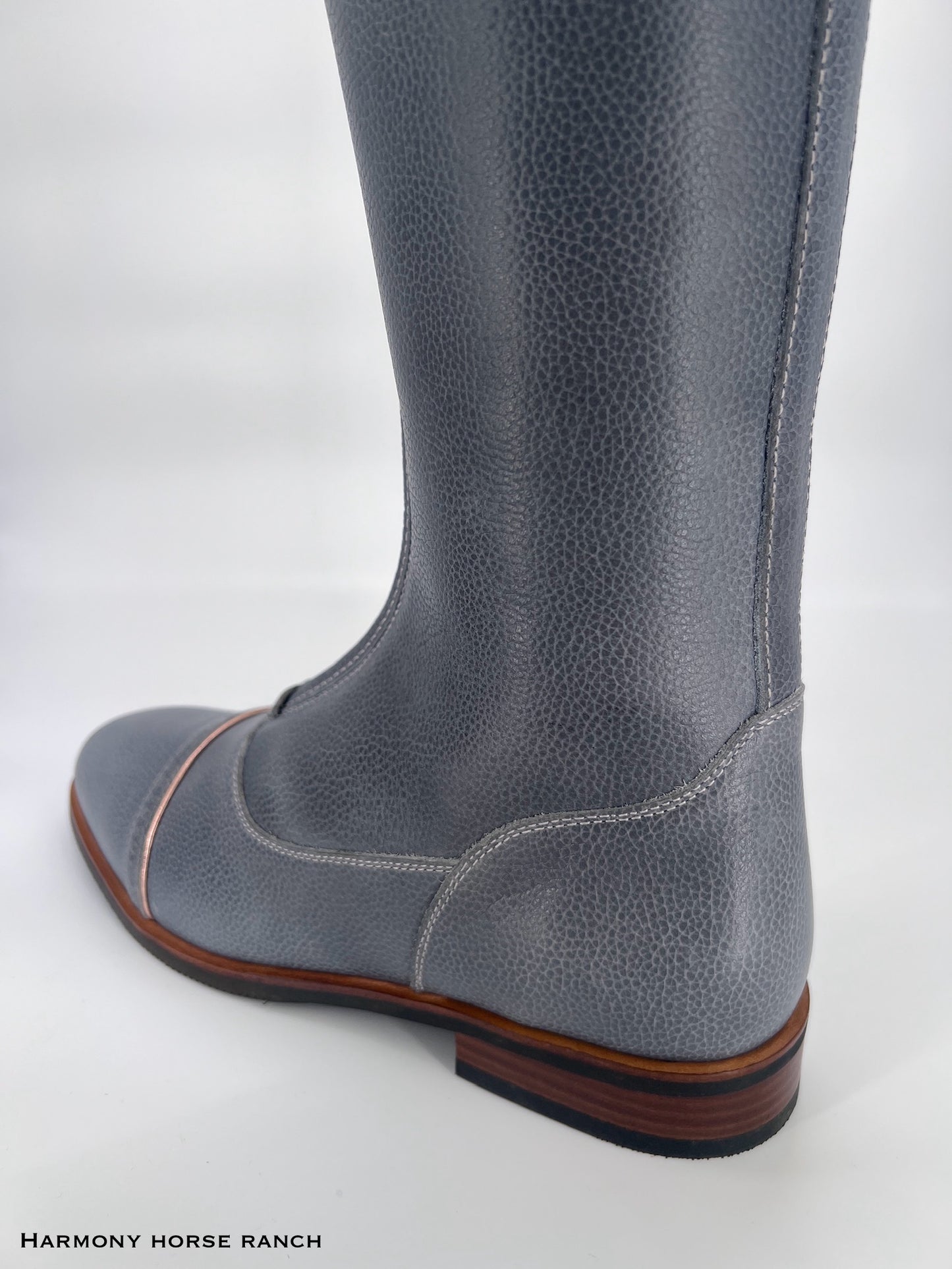 Kingsley London 01 Riding Boot - Paxson Grey/Stardust Pink - Euro Size 40.5 A/L (40.5 foot/height 49.5cm/calf 38cm)