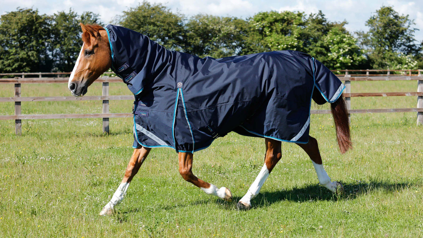Premier Equine UK Buster Storm 100g Combo Turnout Rug with Snug-Fit Neck - Navy 6'6" / 78"
