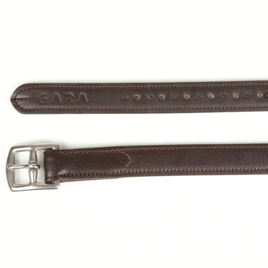 Shires Velocity Gara Children's Curved Buckle Stirrup Leathers  Havana 36"