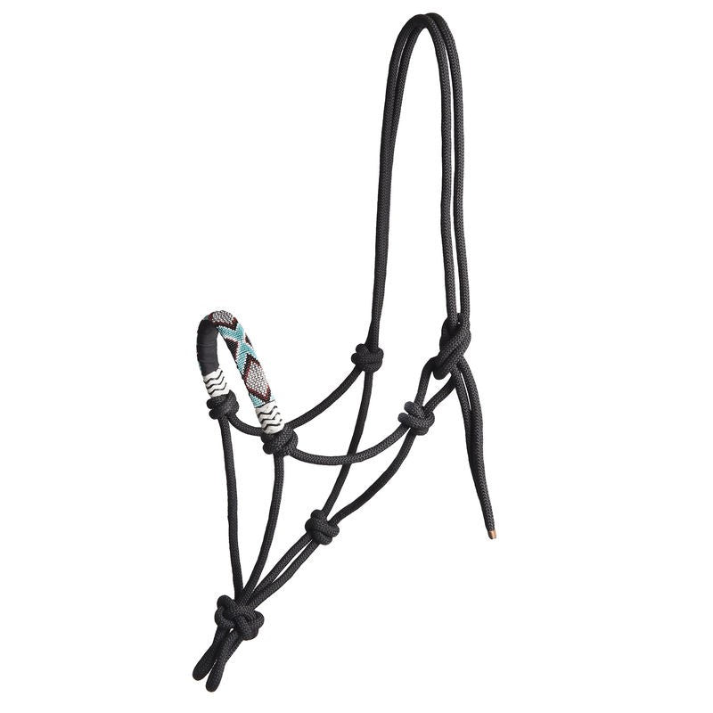 Waldhausen Pearls Rope Halter - Black - Cob **CLEARANCE**