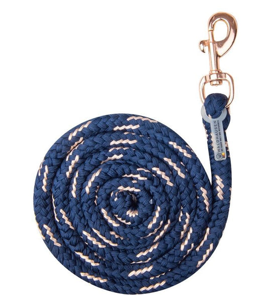 Waldhausen Rose Gold Lead Rope - Navy **CLEARANCE**