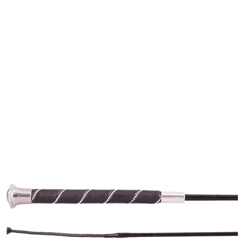 BR Clearance - BR Dressage Whip Orion - Black/Silver - 120cm reg $35.00