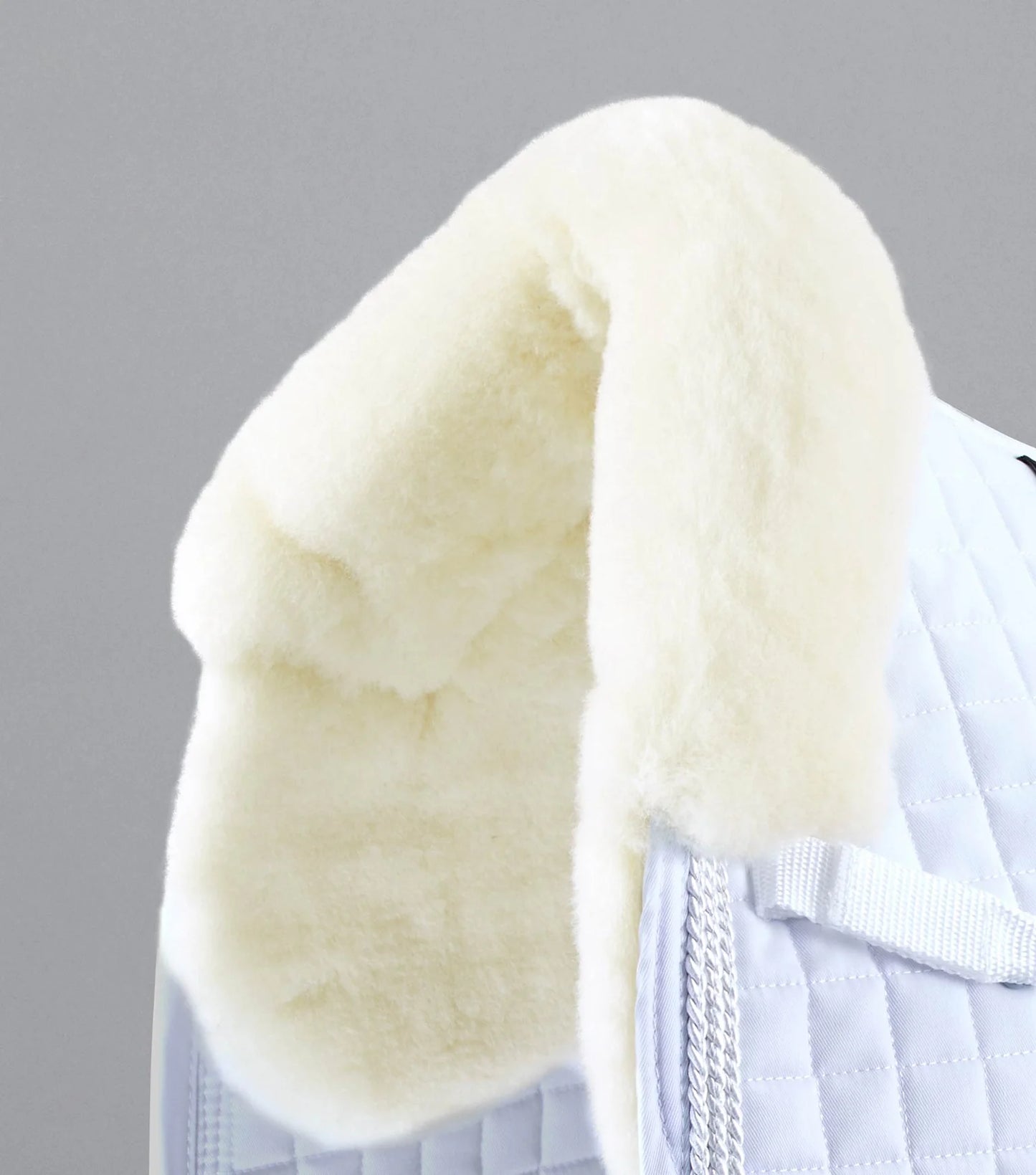 Premier Equine UK - Close Contact Merino Wool European Saddle Pad - Dressage Square White/Natural Wool - Full