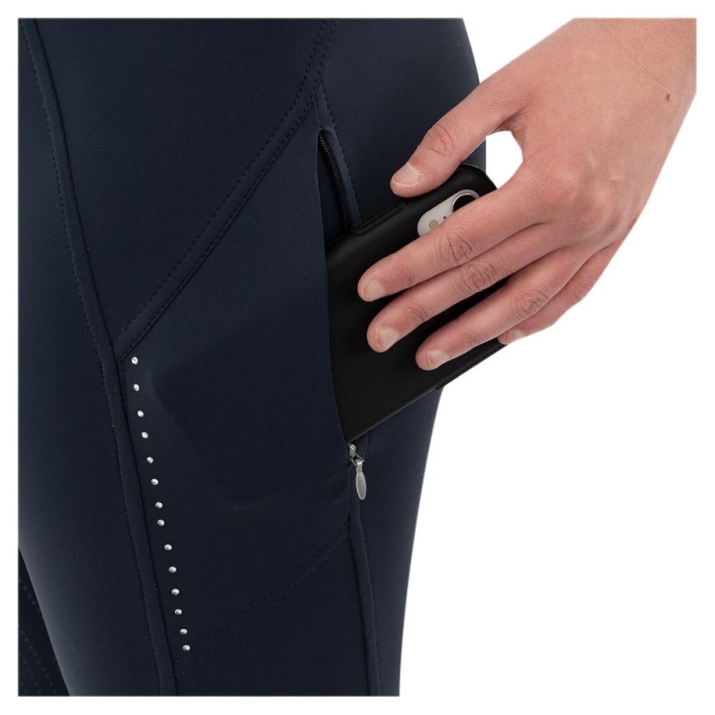 BR Ladies Aukje Riding Tights Silicone Seat - Blueberry - Euro 40 Limited Edition