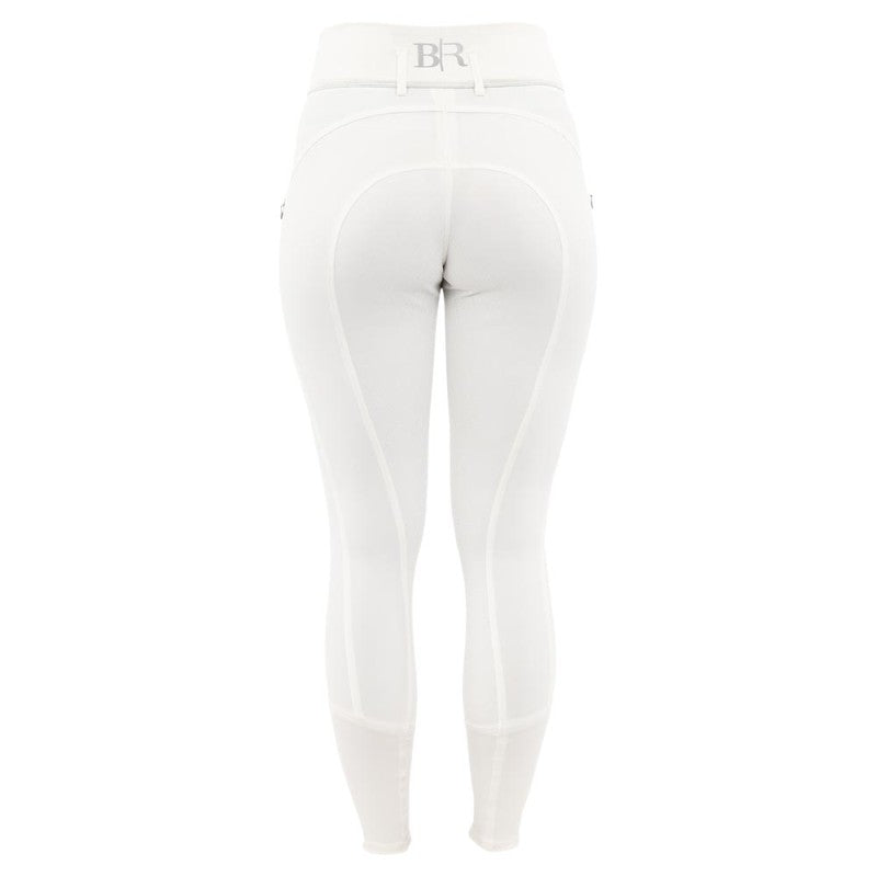 BR Ladies Aukje Riding Tights Silicone Seat - Snow White - Limited Edition