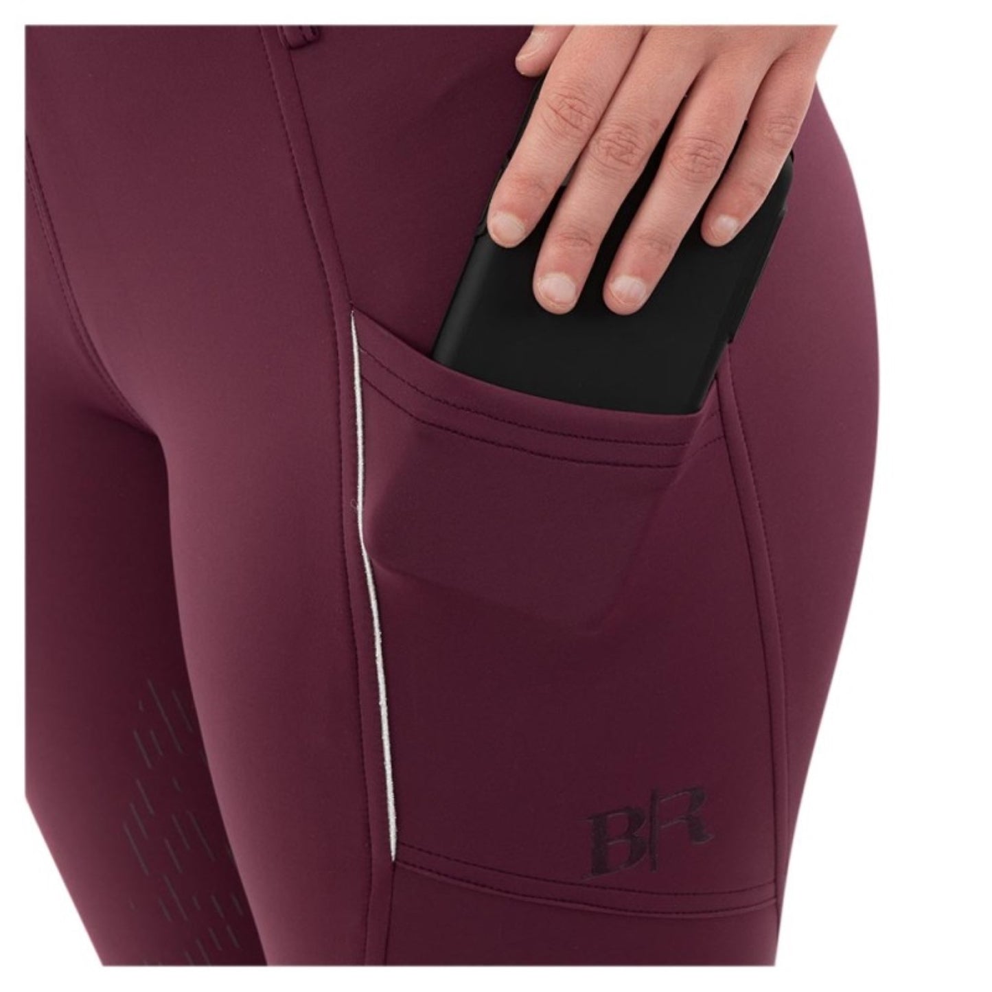 BR Riding Tights Astrid Ladies Silicone Seat - Grape Wine - Euro 38/US 28