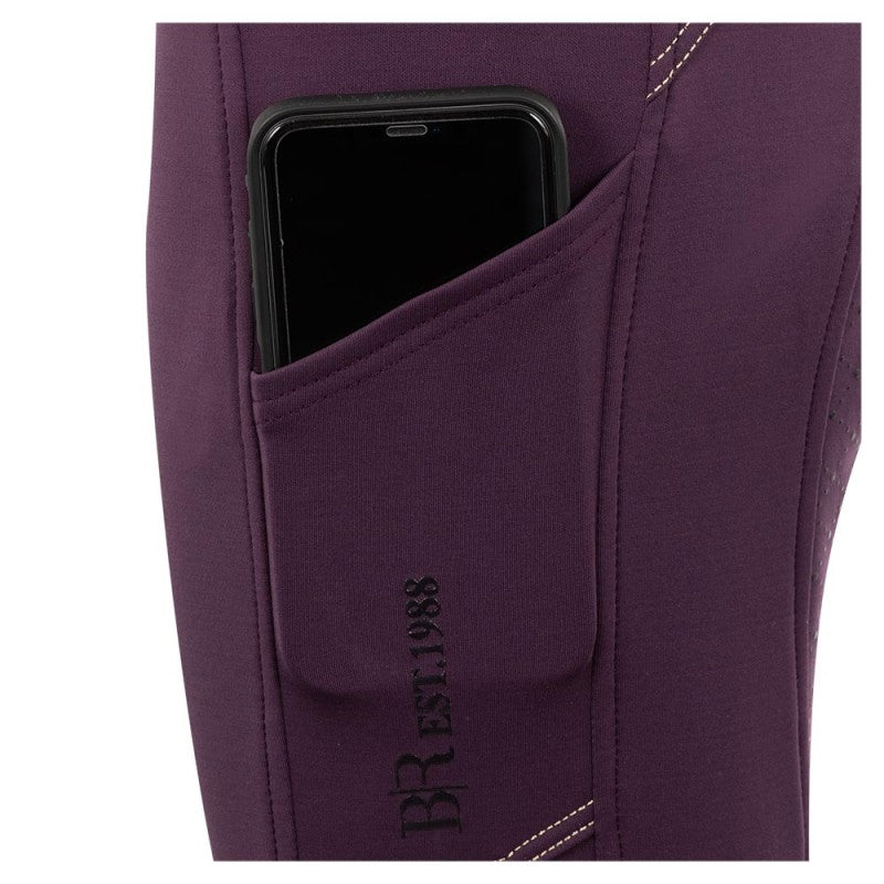 BR Winter Riding Tights Babs Ladies Silicone Seat - Blackberry Wine - Euro 40 (US 30)