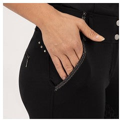 BR Riding Breeches Carla Ladies Silicone Seat - Jet Black Euro 38 Limited Edition
