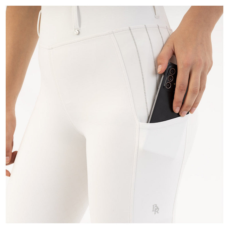 BR Ladies Riding Tights With Silicone Seat - Kelly - Lucent White **Limited Edition**