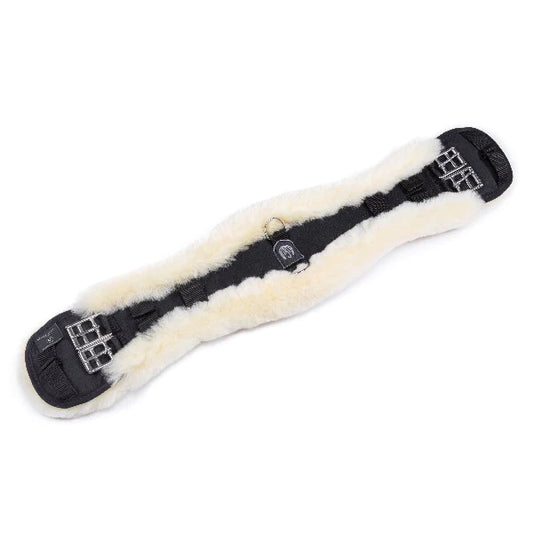 Werner Christ Sheepskin Dressage girth - Contoured - Black/natural 26"