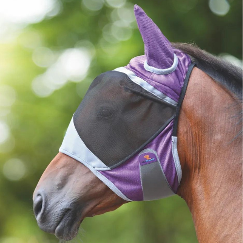 Shires DELUXE FLY MASK WITH EARS Clearance! - Full Purple