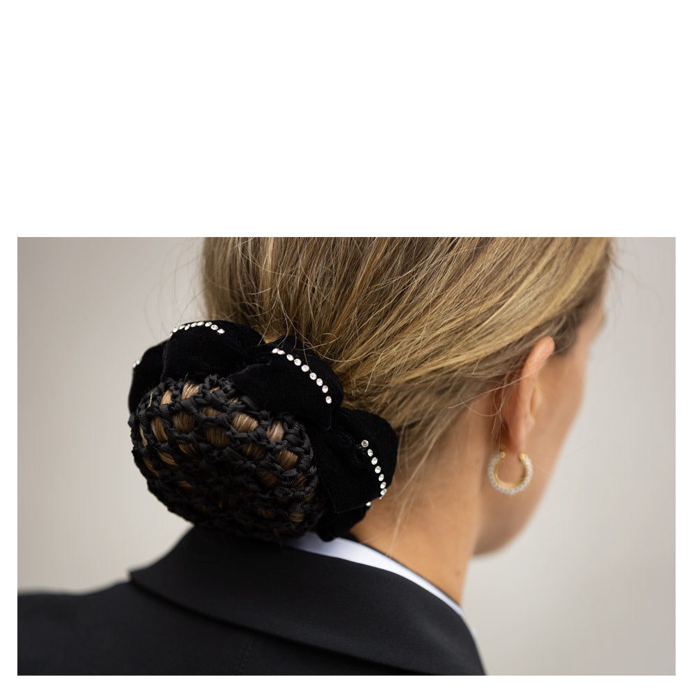 BR Scrunchie - Magnolia with Bun Net - Black - One Size