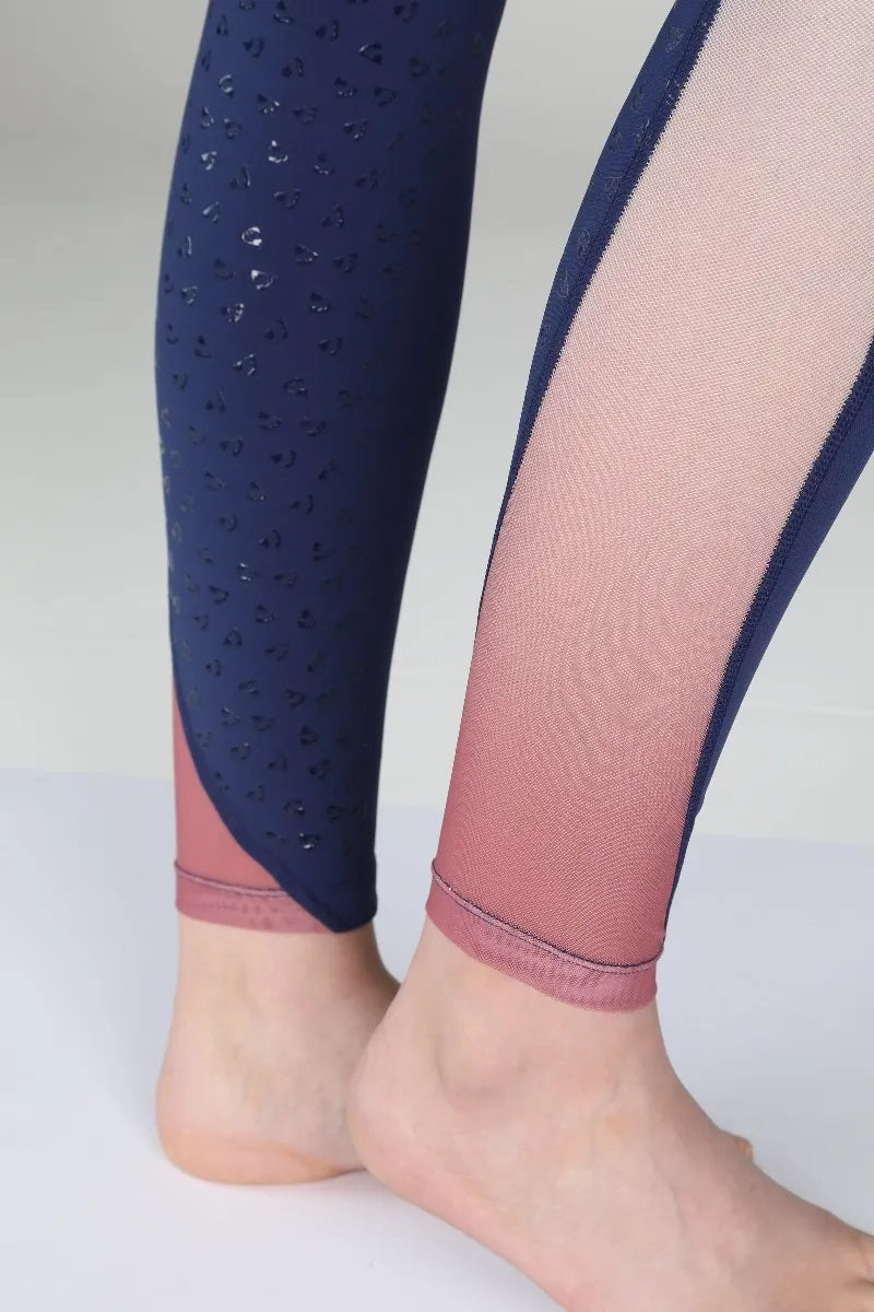 Shires Aubrion Leyton Mesh Riding Tights - Ombre - Size XL
