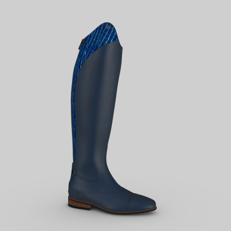 Kingsley Olbia 01 Riding Boots Nature Blue Brilliant Crocodile